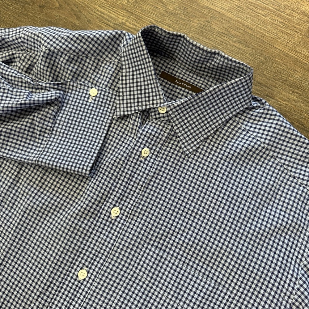 Billy Reid Men's Blue Checkered Plaid Button Up Shirt Sz L Business Casual
